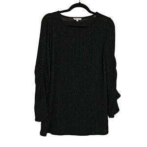 Black Top Juicy Couture Black Shimmer Sweater Top Size‎ L EUC